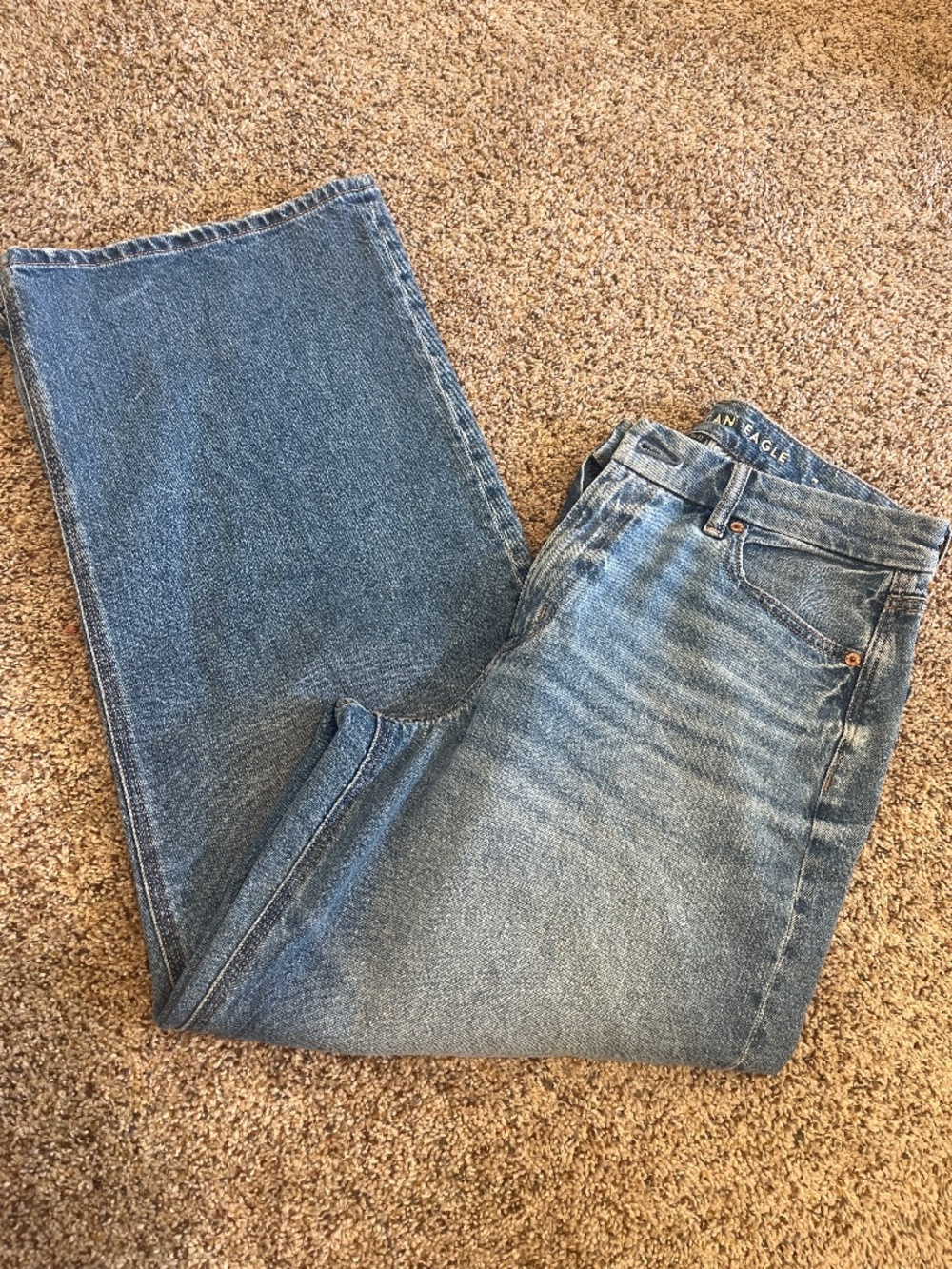 American Eagle super high-rise baggy straight jeans